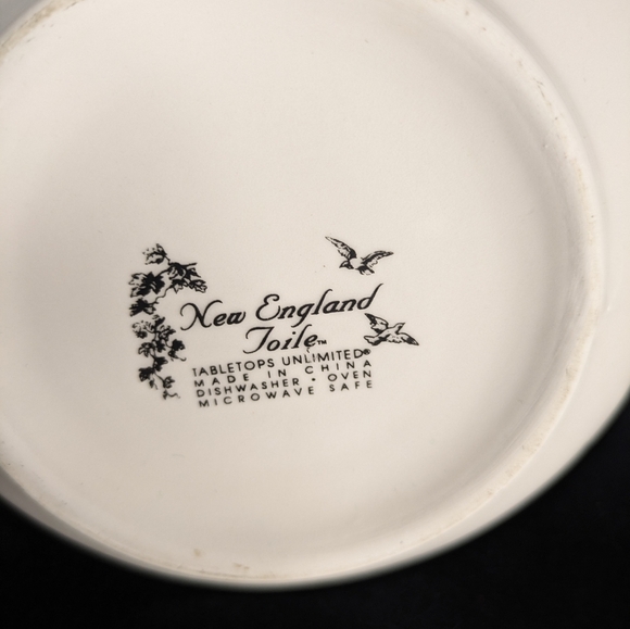 New England Toile Teapot Black and White Tabletops Unlimited